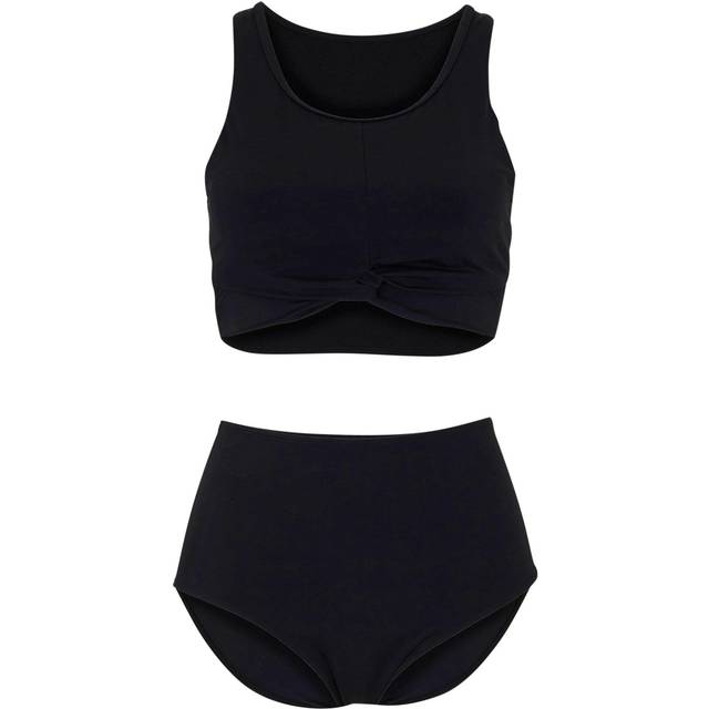 bonprix Bustier Floral Print Bikini Set - Black