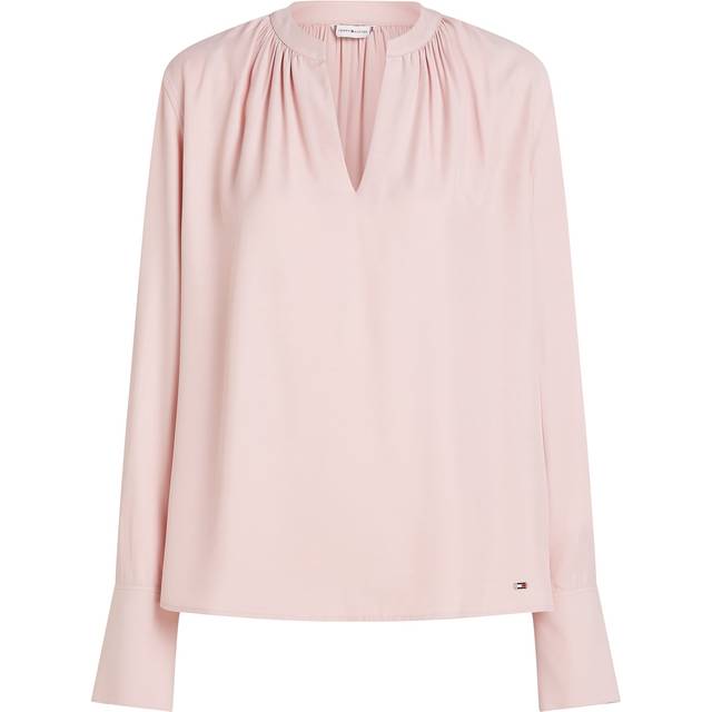 TOMMY HILFIGER Soft Viscose V-Neck Ls Blouse |Rosa |44