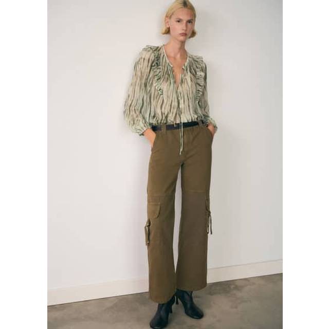 Mango - Blus Blouse Siena - Grön