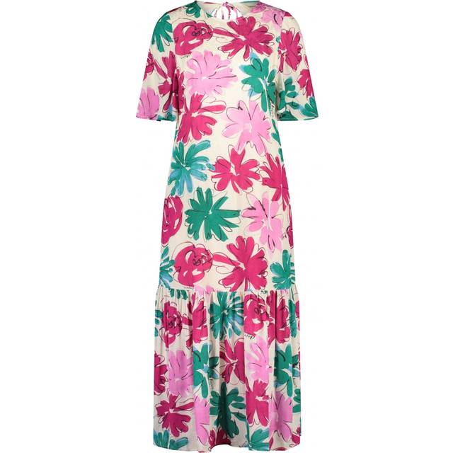 Fabienne Chapot, Klänning, Dam, XL, Rayon, Blommig Midiklänning med Öppen Rygg - multicolor (XL)