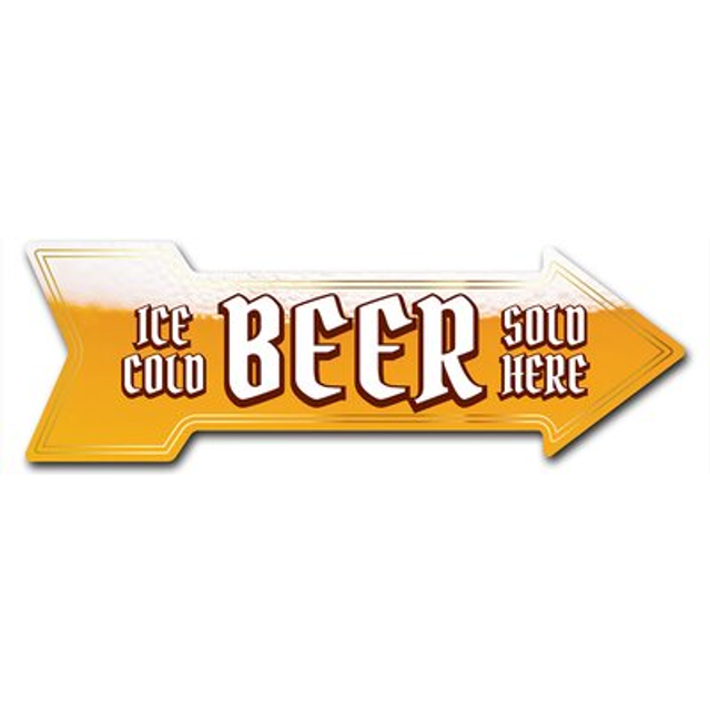 SignMission D-A-8-999809 8 x 24 in. Indoor & Outdoor Decor Direction Sticker Vinyl Wall Decals - Ice Cold Beer 2 - 24 in.