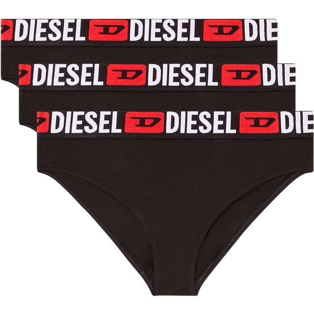 Diesel - Lot de trois culottes avec maxi logo à la taille - Shorty - Femme - Noir - XS