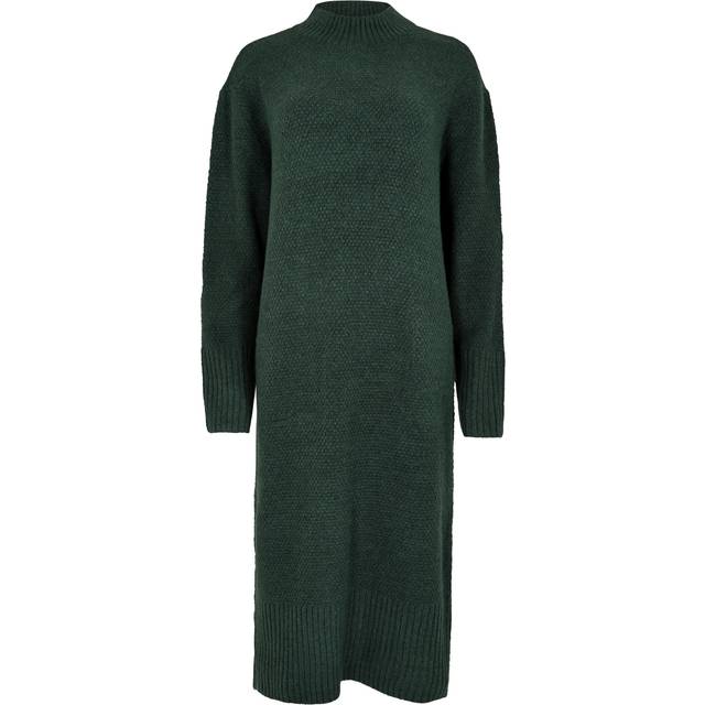 Waffle Knit Midi Dress - Green - 14