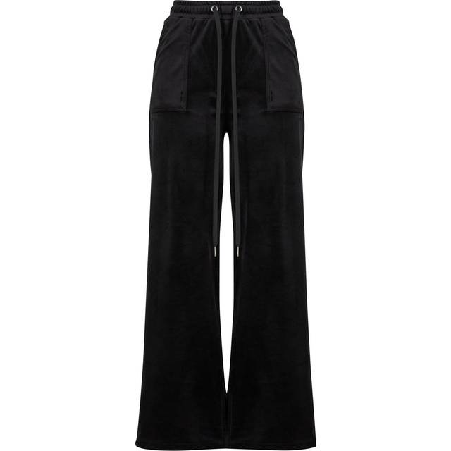 Urban Classics Ladies Velvet Joggers Tracksuit Trousers black - XS