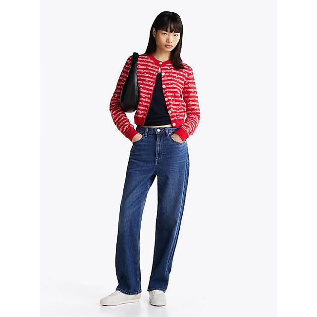 Faded High Rise Slim Straight Jeans - DARK BLUE - 2732