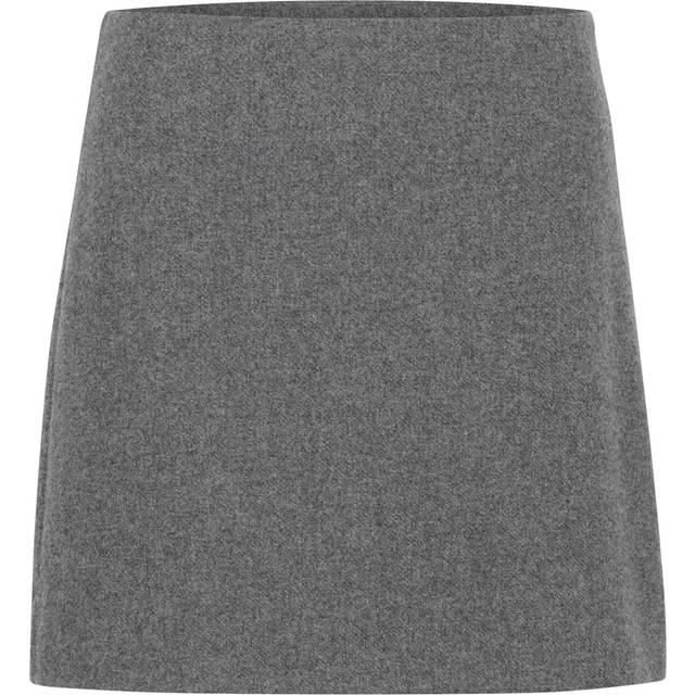 Part Two, Kjol, Dam, XL, Polyester, Grå Flanell Melange Kjol - gray (XL)