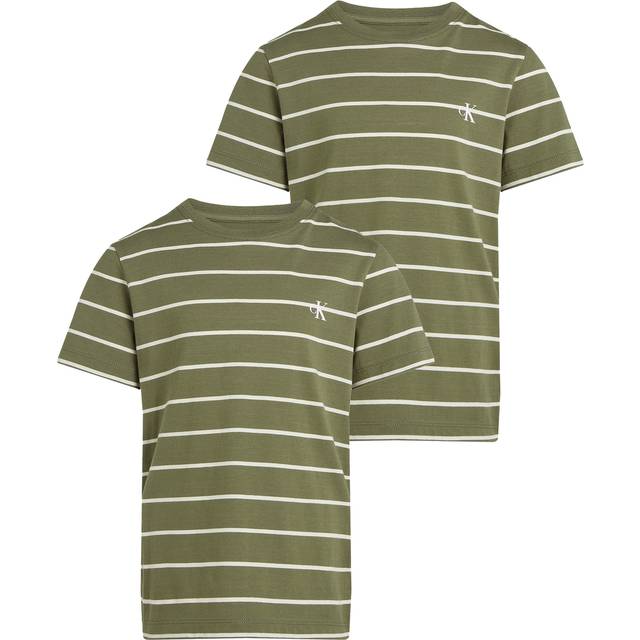 CALVIN KLEIN 2P Striped T-Shirts |Grön |140