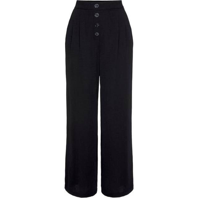 LASCANA Wide-Legged Trousers - Black