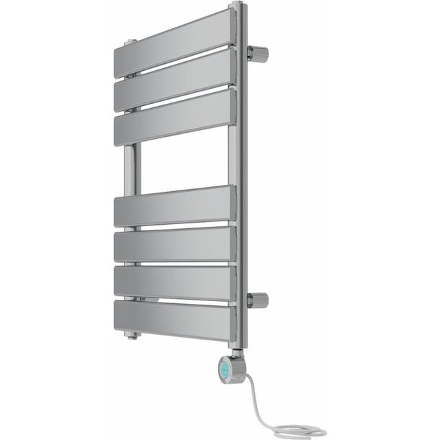 Prefilled Electric Flat Panel Heated Towel Rail - Chrome (65cm H x 50cm W x 6.2cm D)
