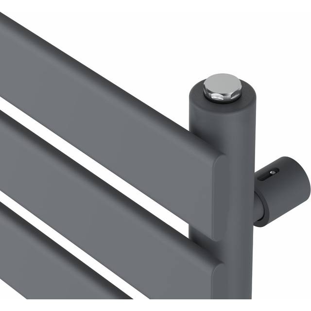 Prefilled Electric Flat Panel Heated Towel Rail - Anthracite (120cm H x 45cm W x 6.2cm D)