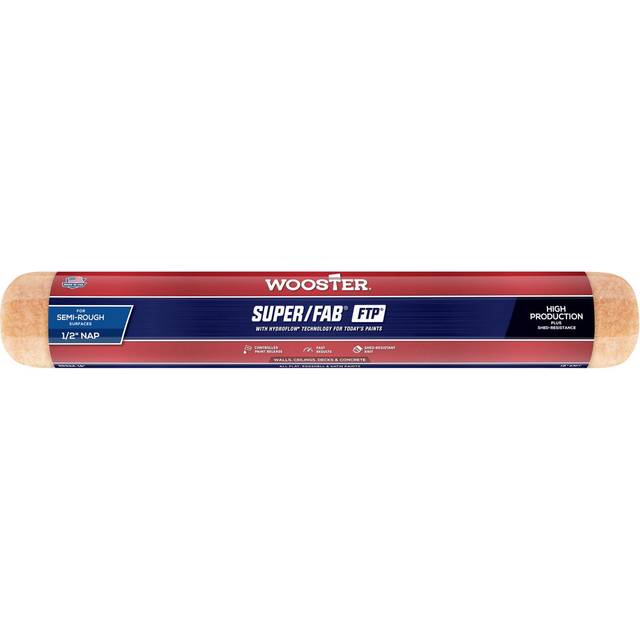 Wooster Brush RR924-18 Inch Super Fab FTP Roller Cover  1/2-Inch Nap