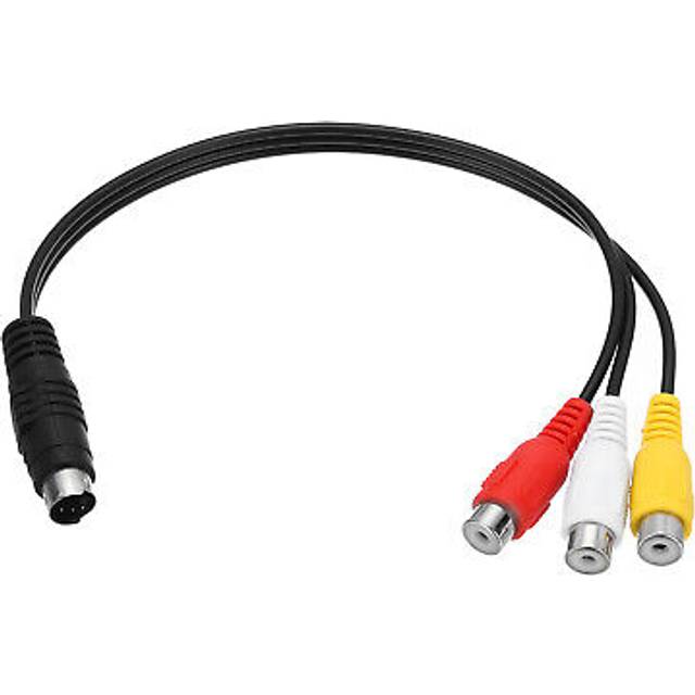 S video cable 0.8ft, 4 pin s-video male to 3 rca female composite adapter