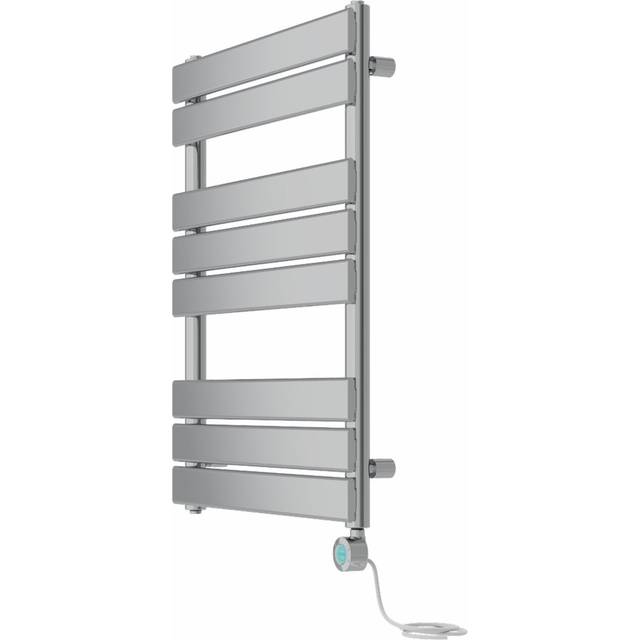 Prefilled Electric Flat Panel Heated Towel Rail - Chrome (80cm H x 60cm W x 6.2cm D)