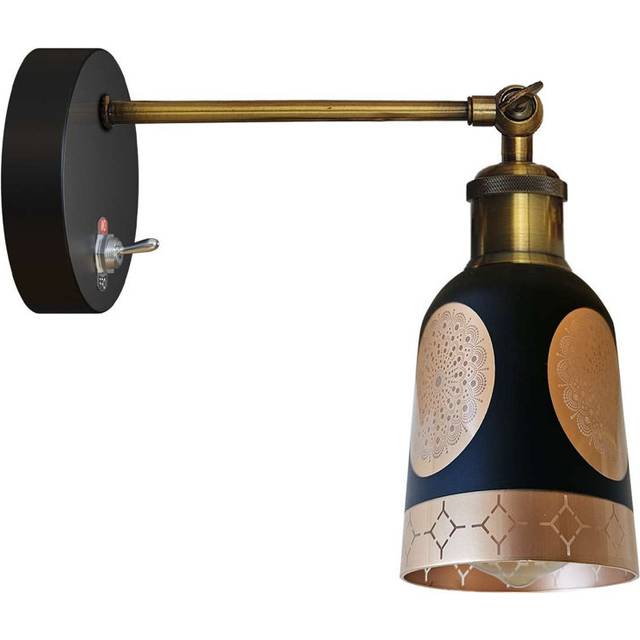 Tiawah Glass Swing Arm Sconce - Black (32cm W X 32cm D)