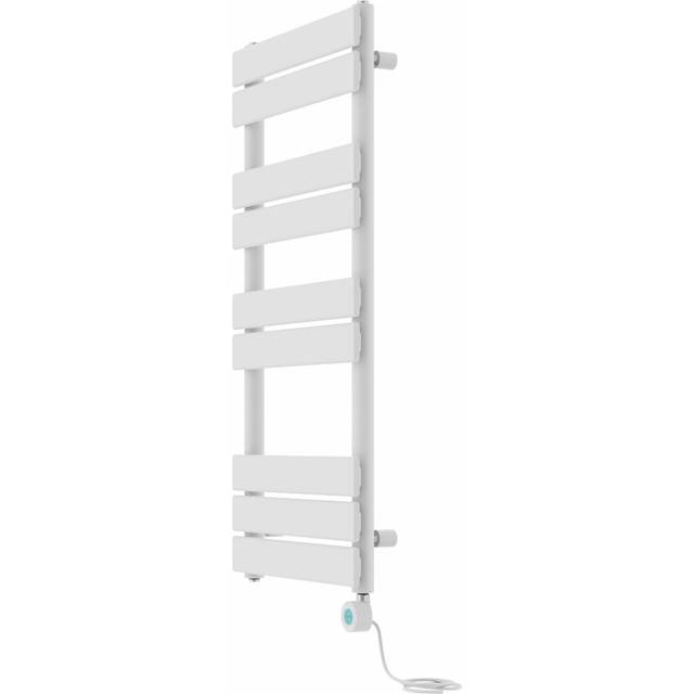 Prefilled Electric Flat Panel Heated Towel Rail - White (100cm H x 45cm W x 6.2cm D)