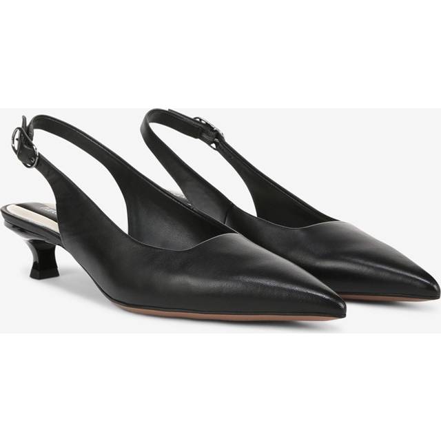 Franco Sarto Franco Marlow Slingback Pump (Black Leather) 11.0 M Slip On Fit, Pointed Toe, Slip-On Fit