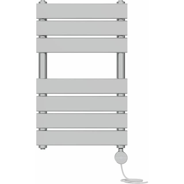 Prefilled Thermostatic Electric Flat Panel Heated Towel Rail - Chrome (65cm H x 40cm W x 6.2cm D)