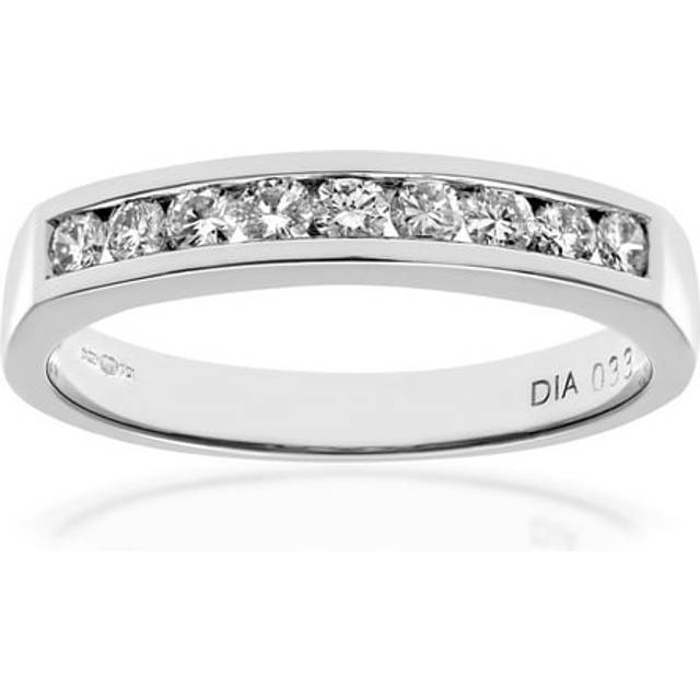 (M) Jewelco London  Platinum Channel Set Half Eternity Ring, IJ/I Certified Diamonds, Round Brilliant, 0.33ct Diamond
