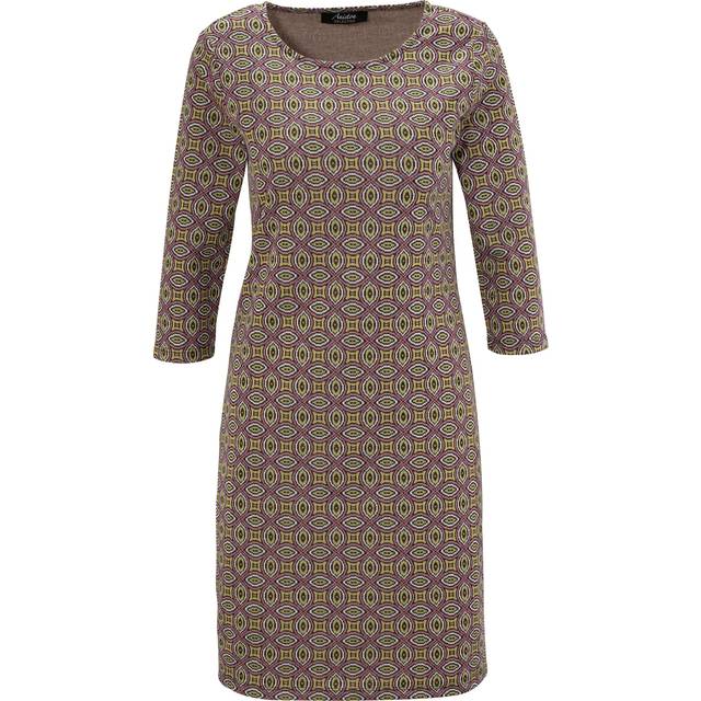 Aniston Printed Three-Quarter Length Sleeve Jersey Dress - Raspberry Print