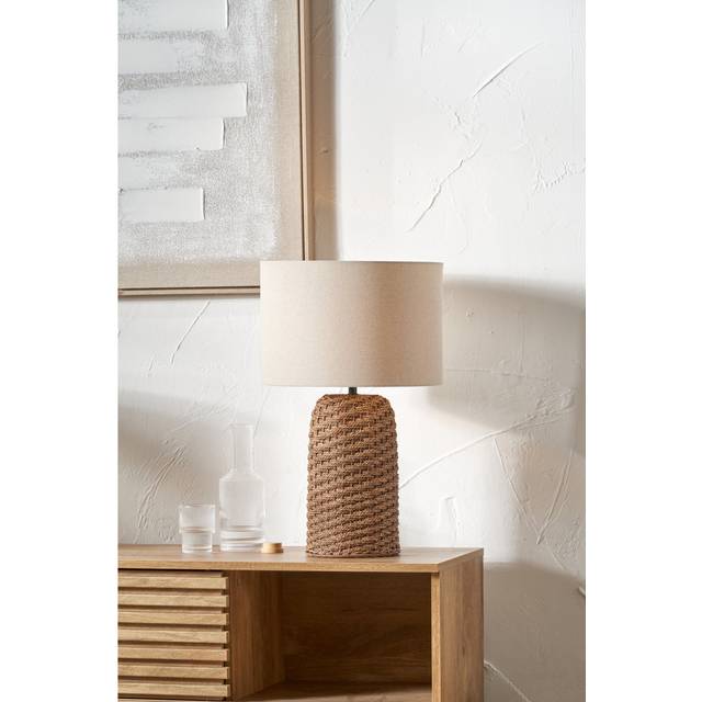 Pacific Lifestyle Andros Brown Woven Seagrass Table Lamp