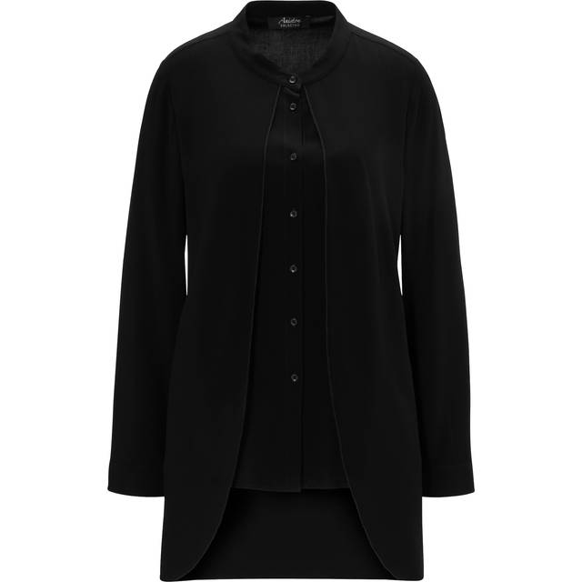 Aniston Layered Longline Blouse - Black