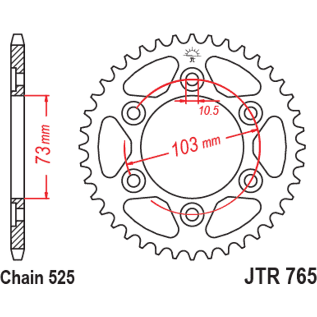JT SPROCKETS Standard Steel Rear Sprocket 765 - 525