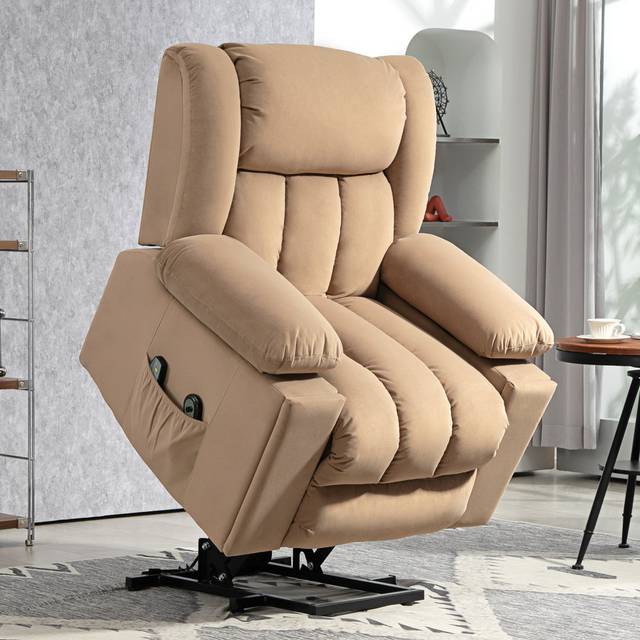 Aroara 101cm Wide Reclining Recliner with Massager - Grey (104cm H X 101cm W X 93cm D)