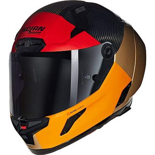 Nolan X-804 RS Ultra Carbon Blocco 349, full face helmet , color: Black/Beige/Orange/Red , size: XL