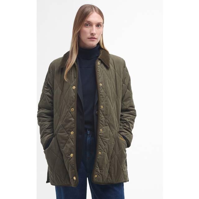 Barbour Cornelia Quilted Cotton-Corduroy Jacket - 16 - Green - UK 16