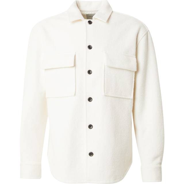 Calvin Klein Relaxed Boucle Overshirt, Antique White