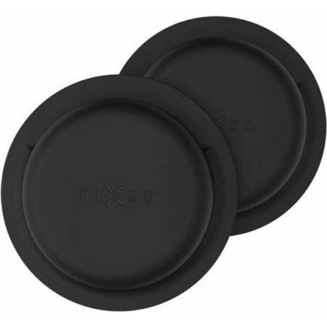 Fixed Silikon Sticker Skal till Apple AirTag - 2 st - Svart