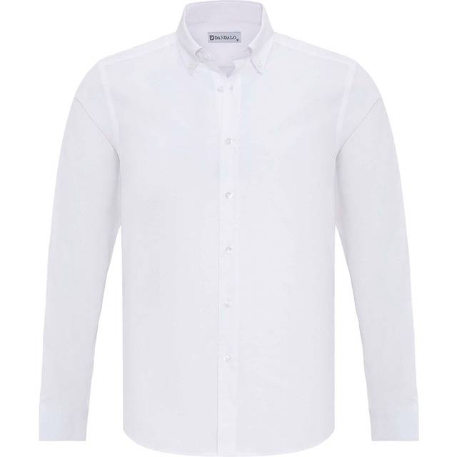 DELMAO Long Sleeve Oxford Shirt - White