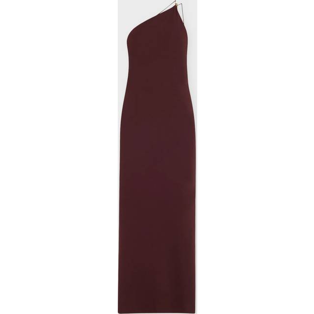 Vince One-shoulder crepe maxi dress - burgundy (UK 14)