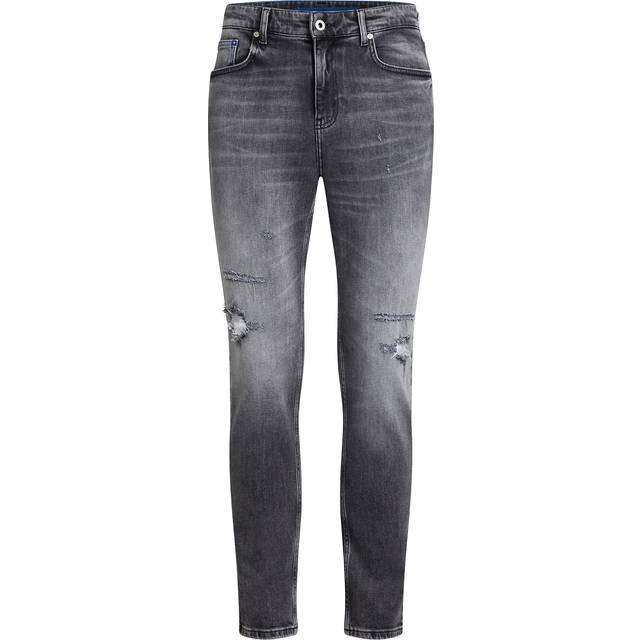 Karl Lagerfeld, Distressed Slim Jeans, Man, Washed Dark, Size: 2834