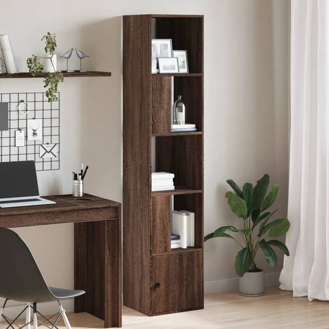 Latitude Run Bookcase 40X36x189 Cm Engineered Wood - Brown Oak (189cm H X 40cm W X 36cm D)