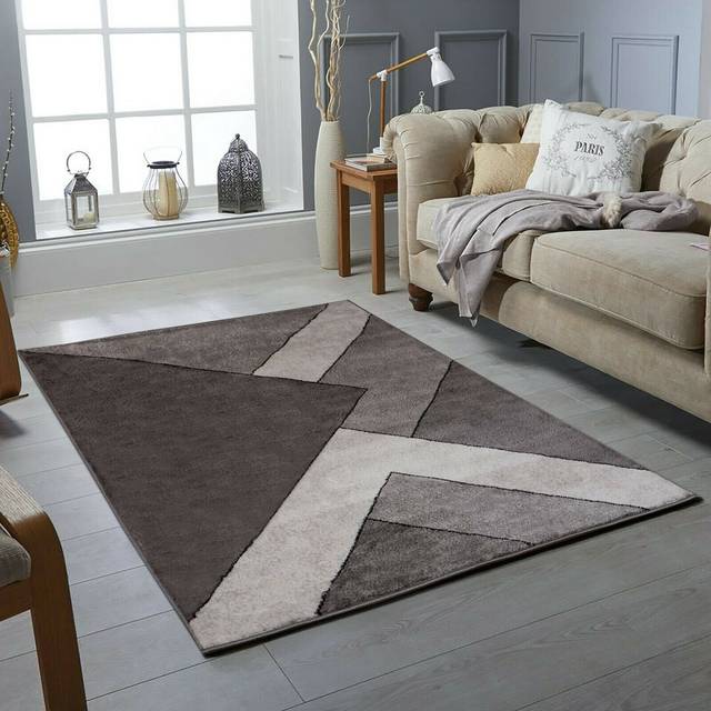17 Stories Cassin Dhurrie Grey/Black Rug Grey/Black Rectangle 160 x 230cm