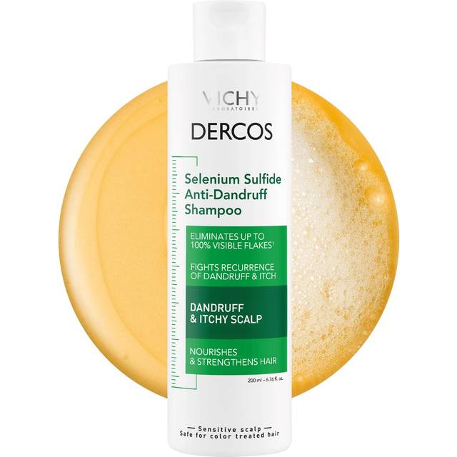 Dercos Selenium Sulfide Anti Dandruff Shampoo  Eliminates Flakes & Fights Recurring Dandruff & Itchy Scalp  Color Safe Shampoo  2X Less Breakage  Suit
