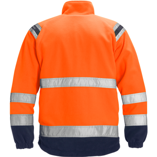 FRISTADS Varsel vindtät fleecejacka 4041 FE, klass 3 - VARSELORANGE/MARINBLÅ / 3XL