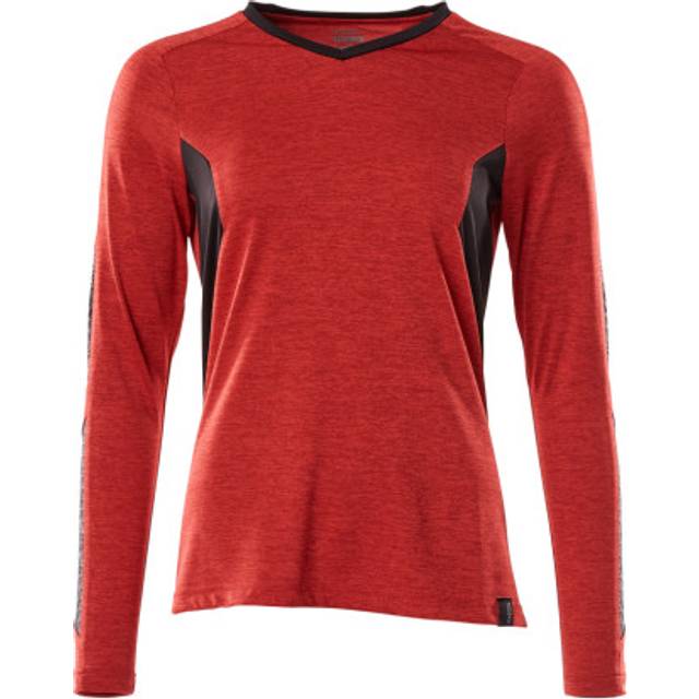 Mascot 18091-810 Women's Accelerate T-shirt, Long-sleeved - Traffic Red-Flecked/