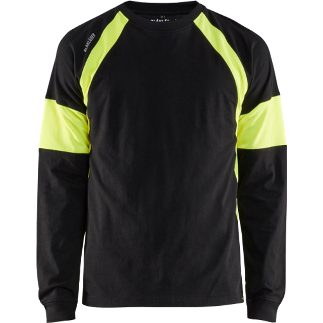 Blaklader Long Sleeved T-Shirt 35201030 Black/Hi-Vis Yellow XL Colour:
