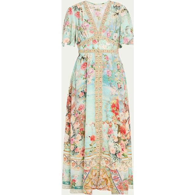 Camilla Floral embellished silk maxi dress - multicoloured (UK 14)