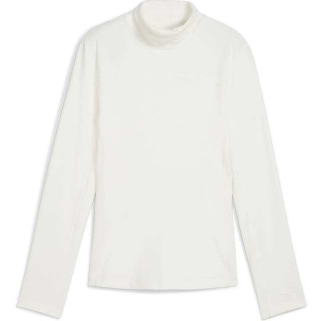 Puma Womens Lucy Long Sleeve Mockneck Golf Top - White - Size Large