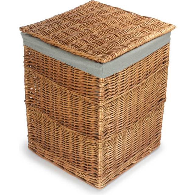 Wicker Laundry Bin Basket with Lining - Grey (61&#34; H x 46&#34; W x 46&#34; D)