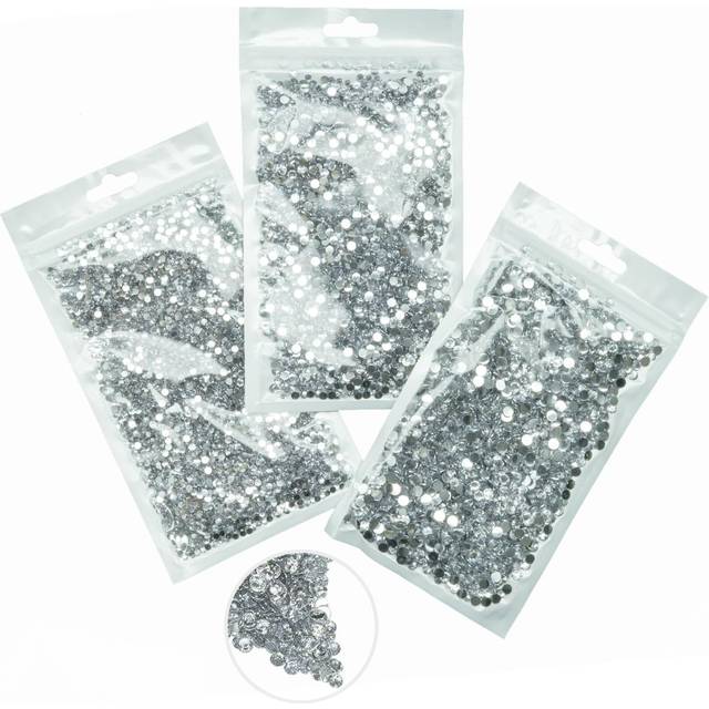 16000PCS Crystal Clear Resin Rhinestones for Crafts Crystal White Flatback Resin Rhinestone 3mm 4mm 5mm Non-Hotfix Stones Diamonds Crystals Gems for B