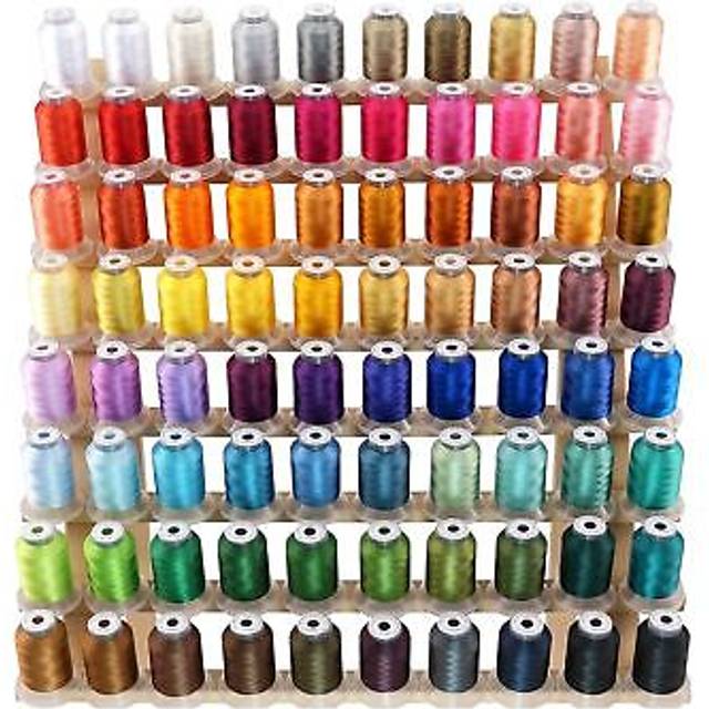 New brothread 80 Spools Polyester Embroidery Machine Thread Kit 500M (550Y) Each Spool - Colors Compatible with Janome and Robison-Anton Colors