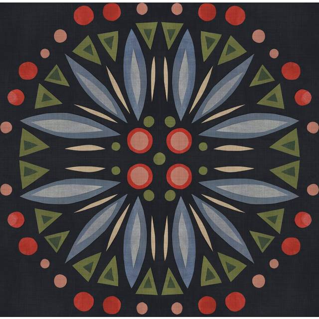 Folk Mandala III - Wrapped Canvas Art Print (30cm H x 30cm W)