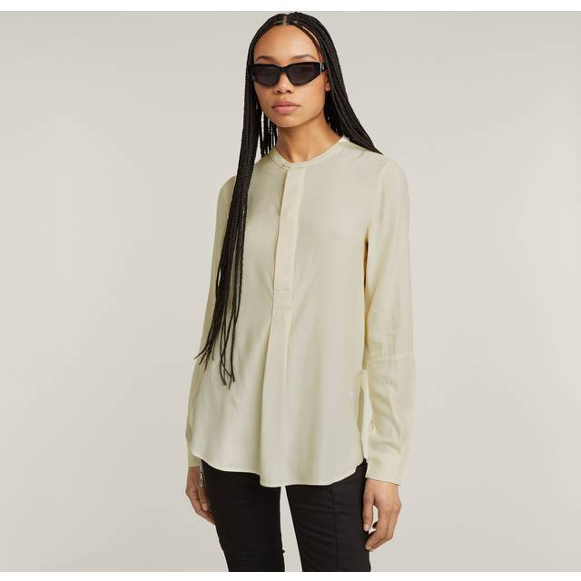 Half Placket Top - White - Women