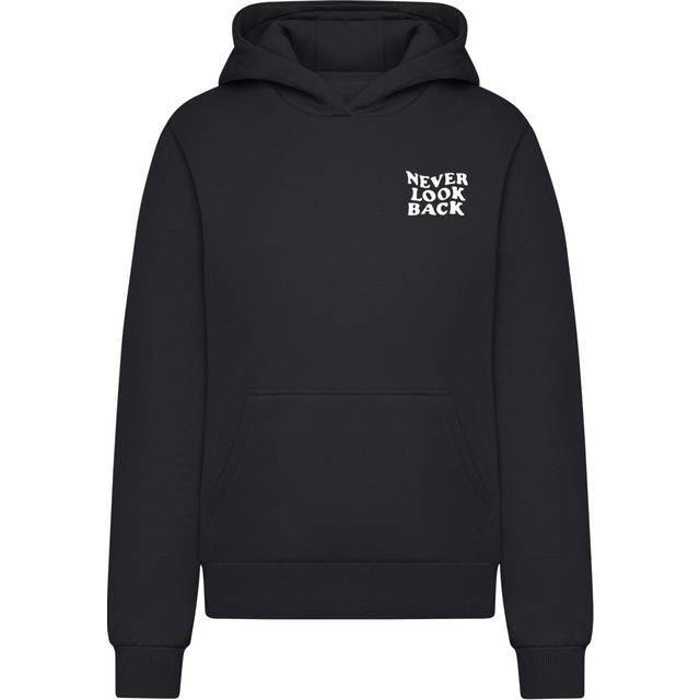 Women's fluffy hoodie Miss Tee Never Look Back - Noir