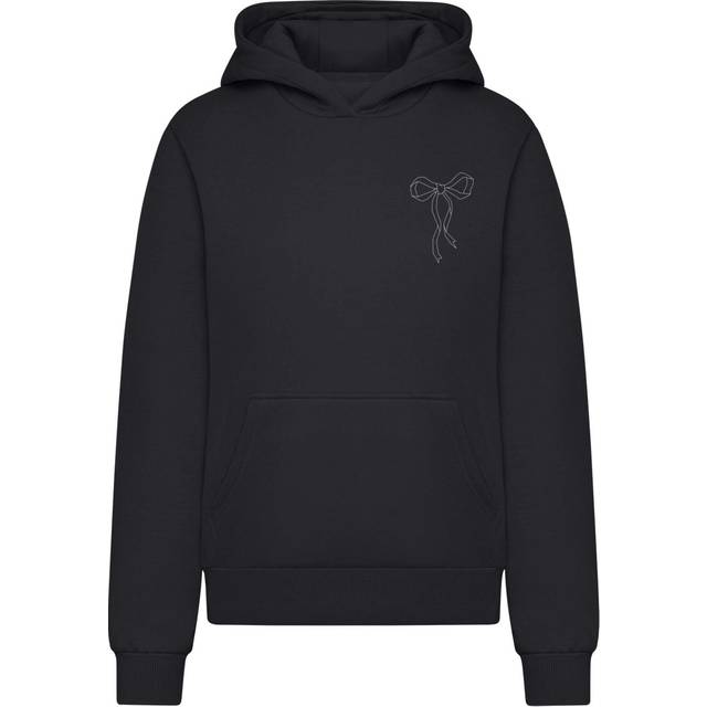 Women's hooded sweatshirt Miss Tee Bow Oneliner Fluffy - Noir