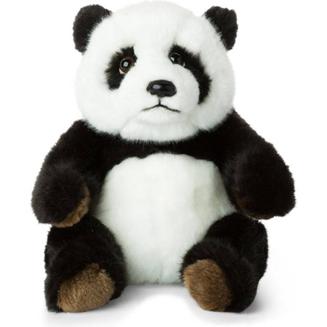 WWF 15183011 WWF00542 plyschpanda, realistiskt utformad plyschleksak, ca 22 cm lång och underbart mjuk